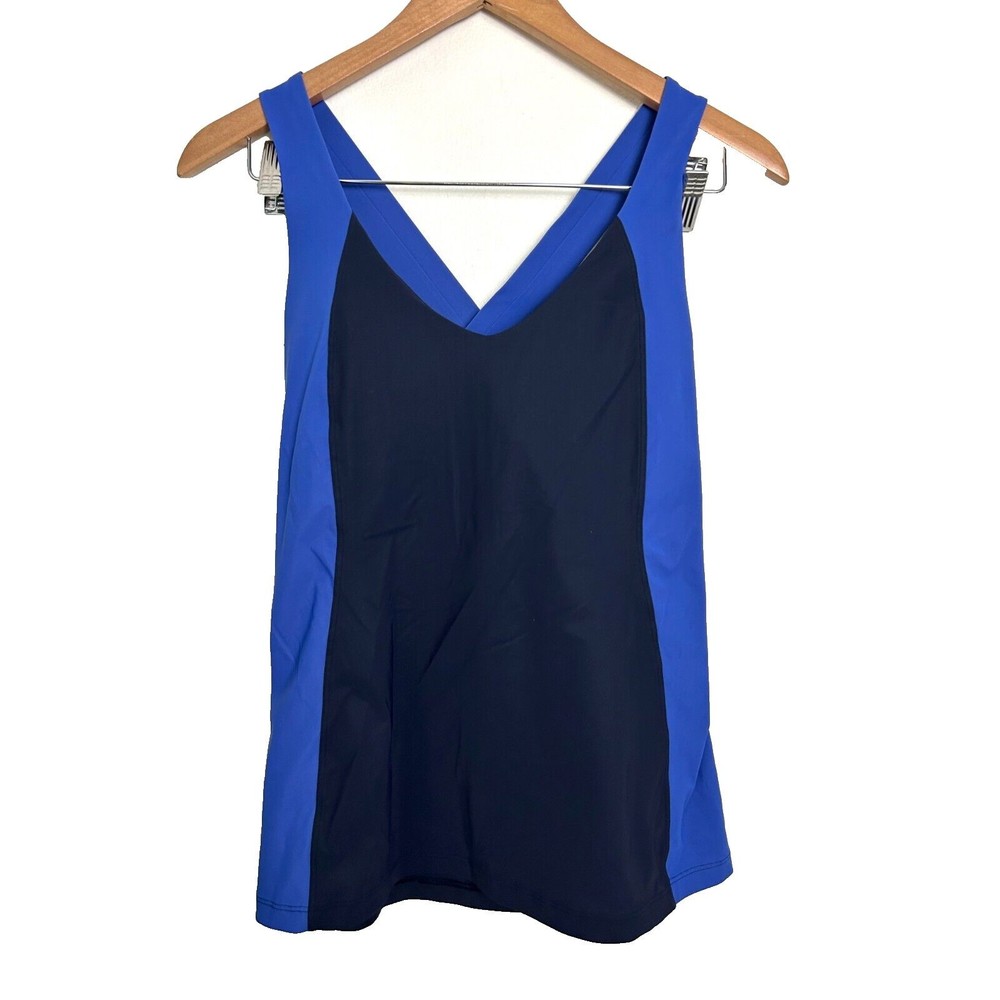 Lululemon Long Breath 2-In-1 Tank Womens 6 Light Support Active B/C Cup Blue